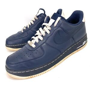 Vintage Style Nike Air Force 1 Navy Blue Sneakers Size Men's 10.5 #315122-411